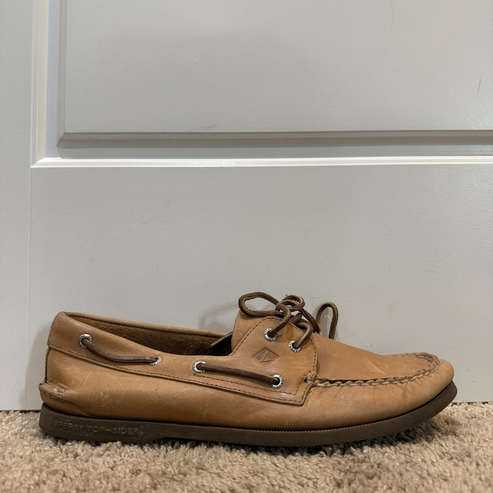 Sperry Top-Sider Mens 11 Brown Leather Boat Shoes Lace Up Casual Deck 0197640